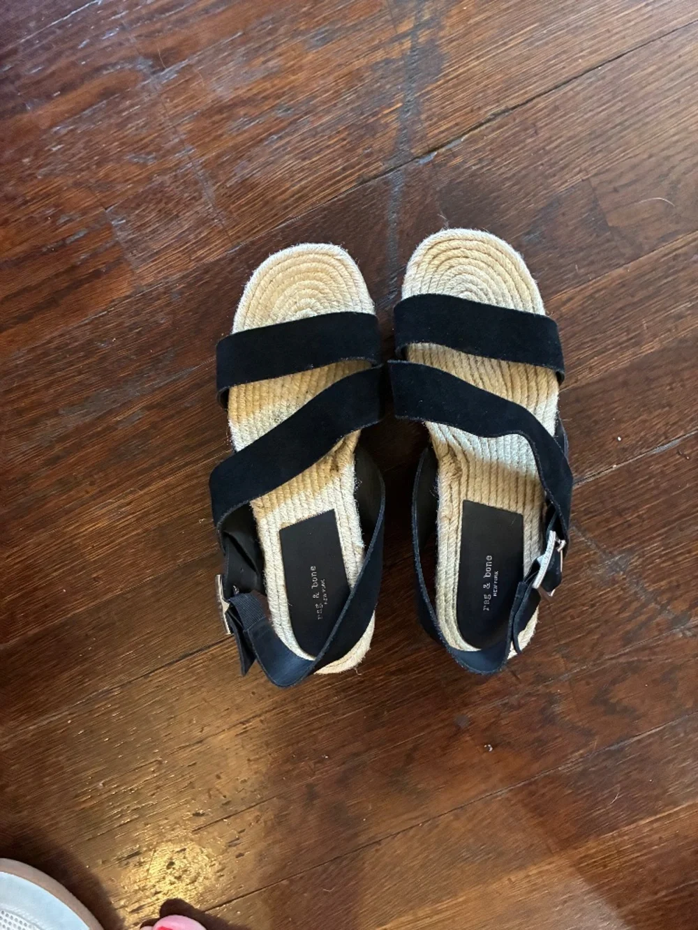 NWOT Rag & Bone black suede platform sandals